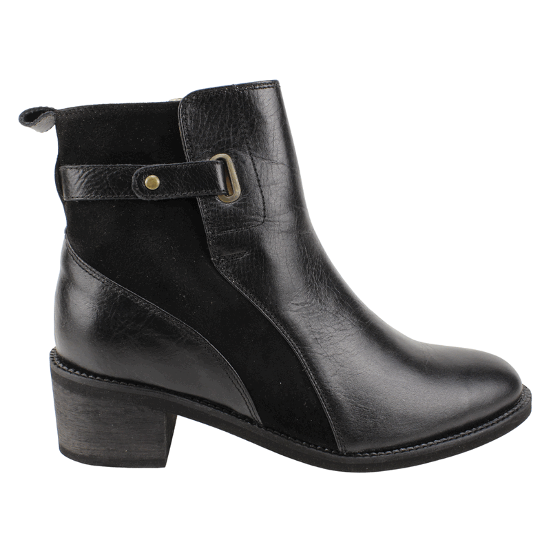 BOTIN EXS MULTITEXTURAS CUERO NEGRO - 1