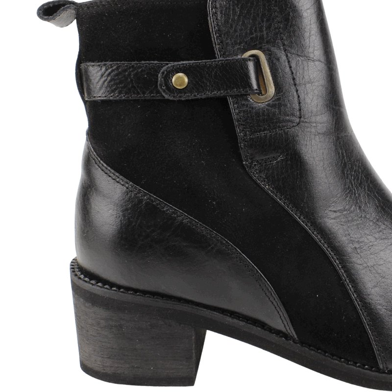 BOTIN EXS MULTITEXTURAS CUERO NEGRO - 5
