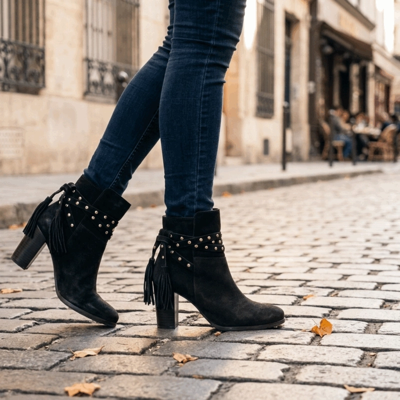 BOTIN EXS TACHAS CUERO CAFE - 2