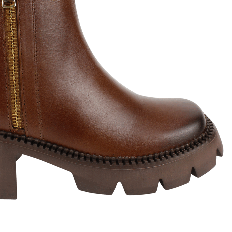 BOTIN EXS PLATAFORMA CUERO CAFE - 5