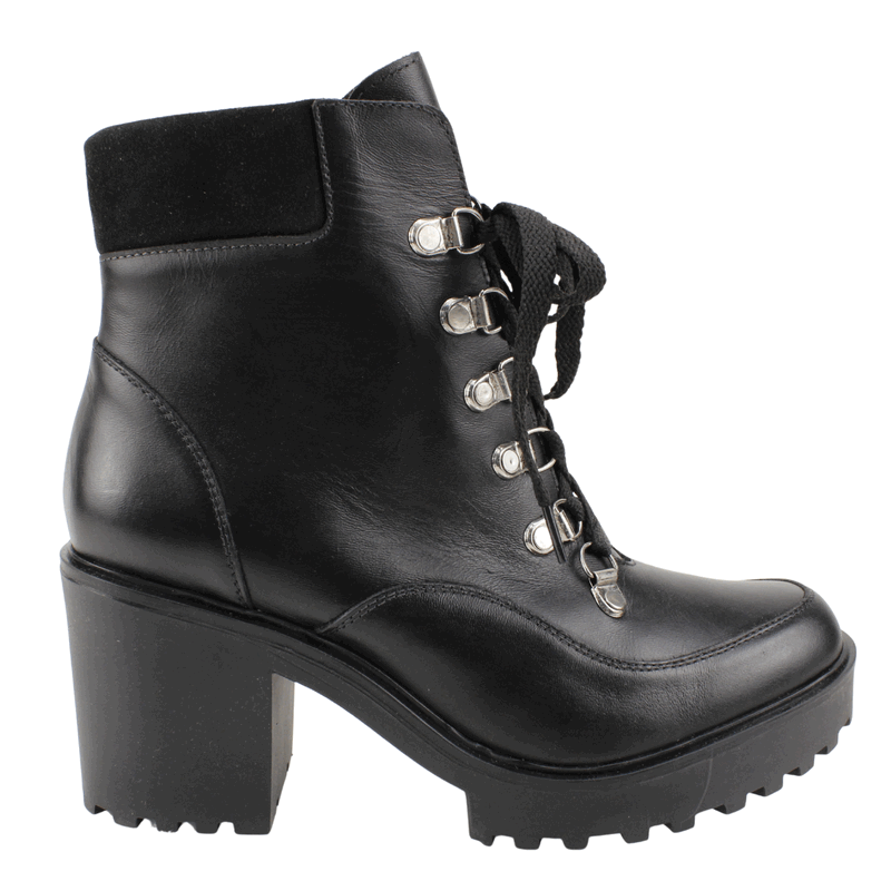 BOTIN EXS MILITARES CUERO NEGRO - 1
