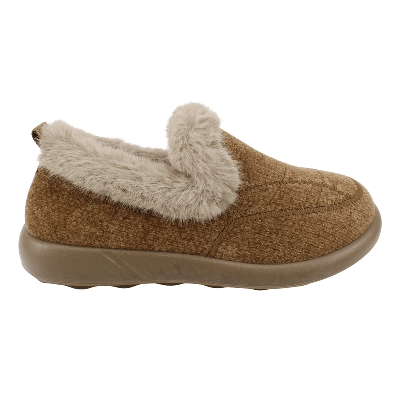 PANTUFLA NEW WALK PELUDA CHIPORRO MARRON - 1