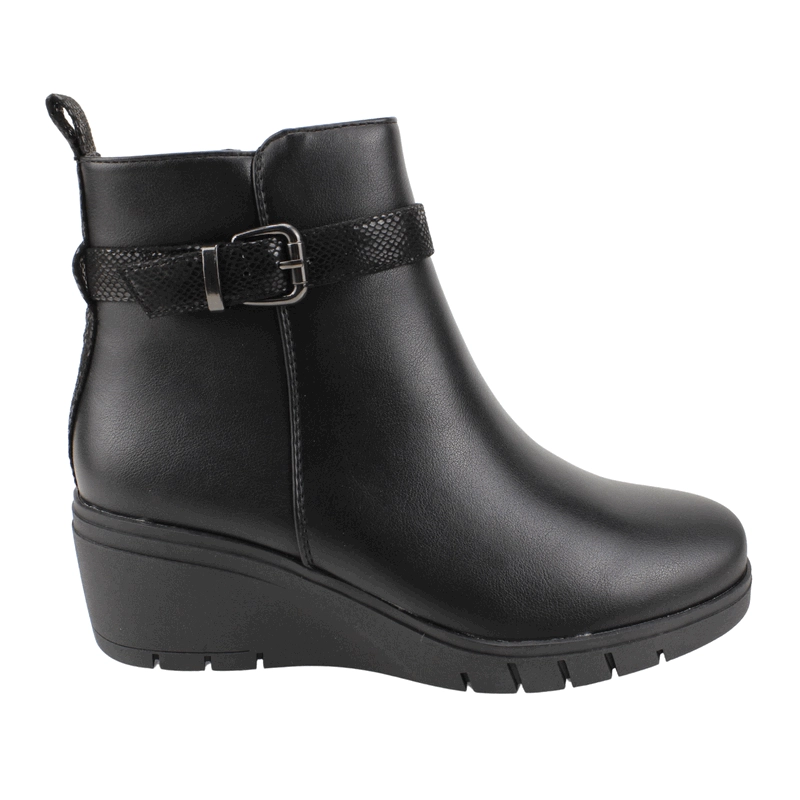 BOTIN NEW WALK CORREA REPTIL NEGRO - 1