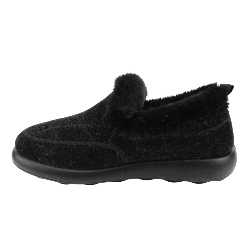 PANTUFLA NEW WALK PELUDA CHIPORRO NEGRA - 4