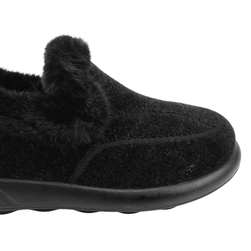 PANTUFLA NEW WALK PELUDA CHIPORRO NEGRA - 5