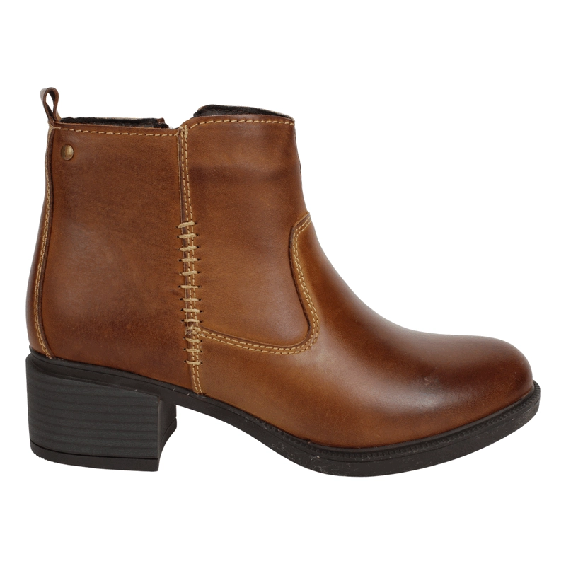 BOTIN PALM COSTURAS CUERO MARRON - 1