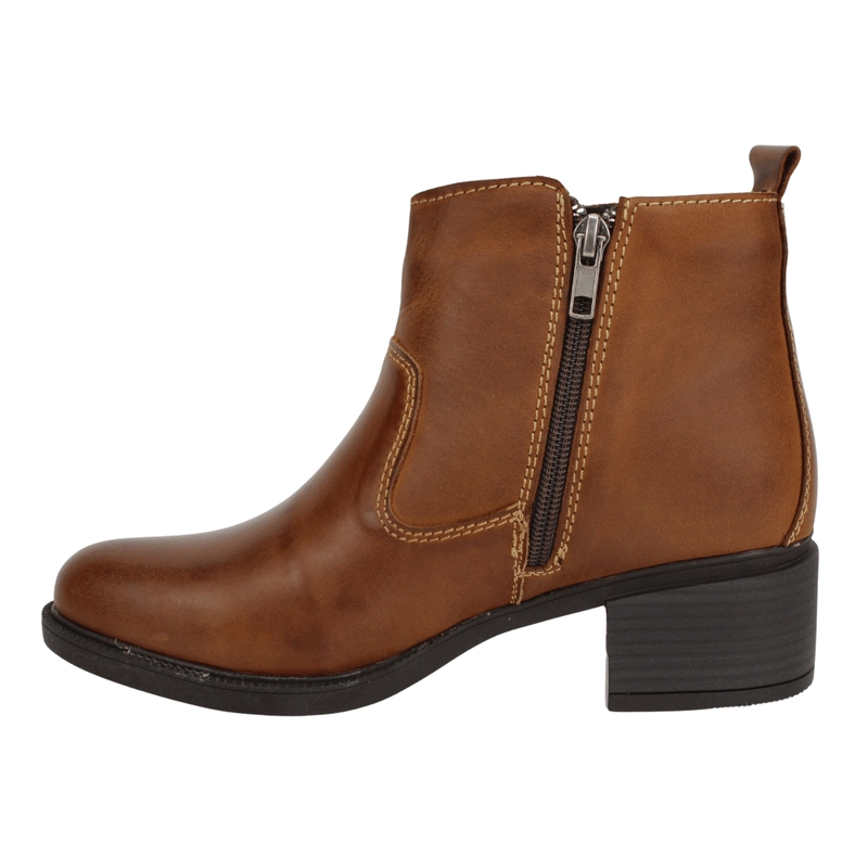 BOTIN PALM COSTURAS CUERO MARRON - 4