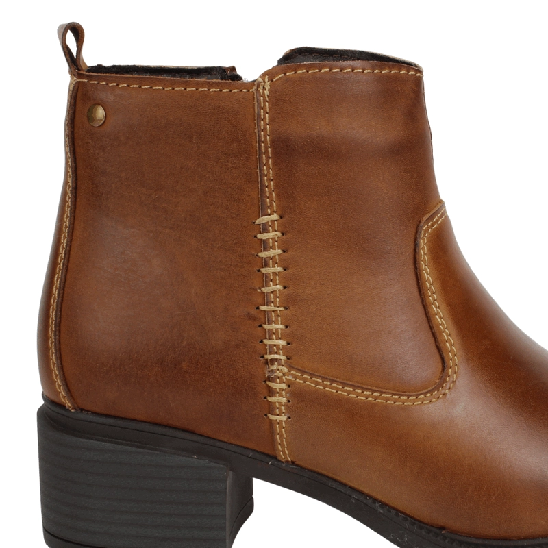 BOTIN PALM COSTURAS CUERO MARRON - 5