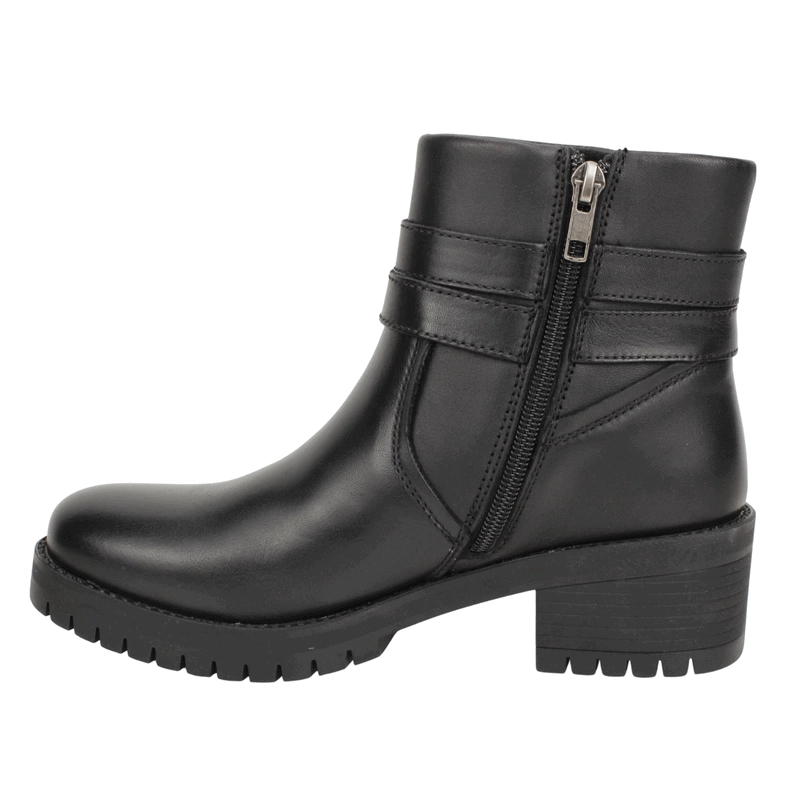 BOTIN PALM DOBLE BROCHE CUERO NEGRO - 4