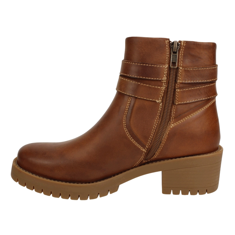BOTIN PALM DOBLE BROCHE CUERO MARRON - 4