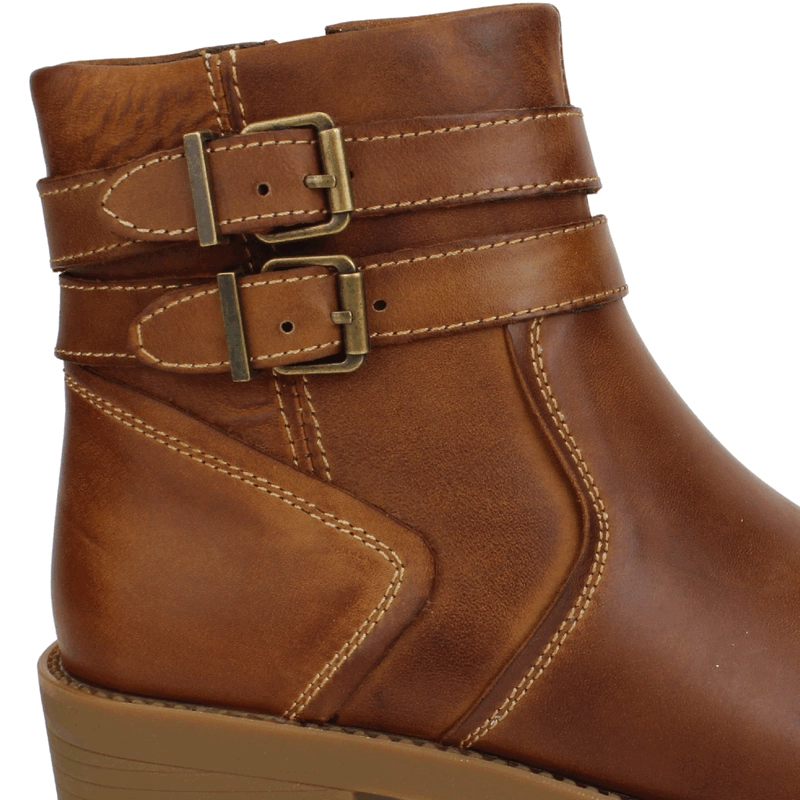 BOTIN PALM DOBLE BROCHE CUERO MARRON - 5