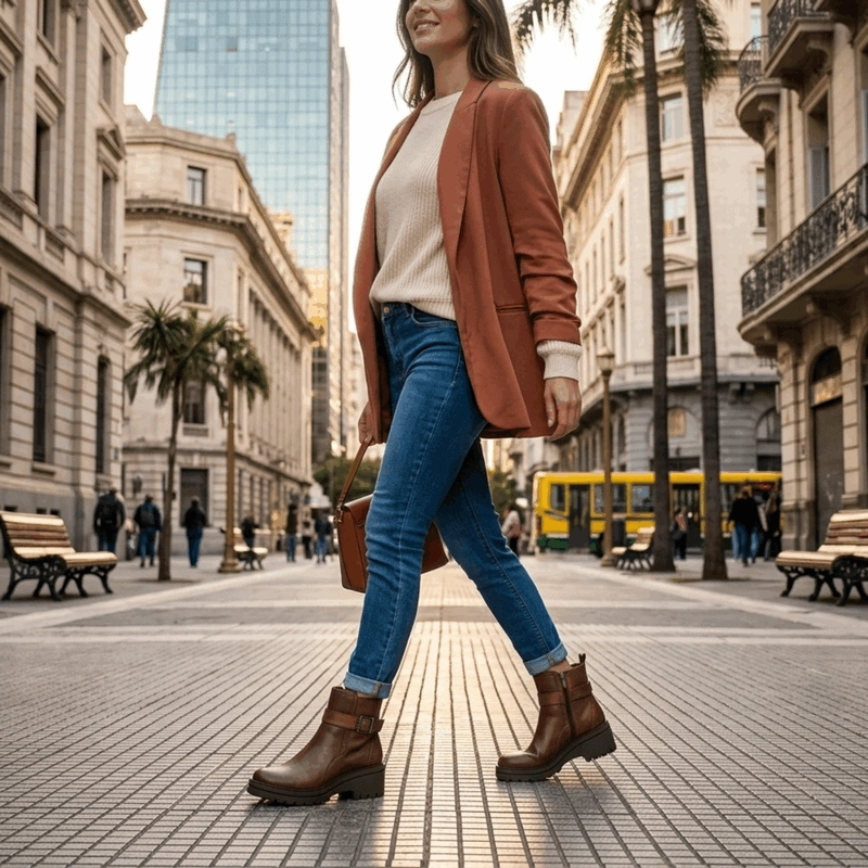 BOTIN PALM BROCHE CUERO CAFE - 2