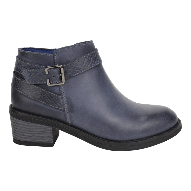 BOTIN PALM CORTO CUERO AZUL MARINO - 1