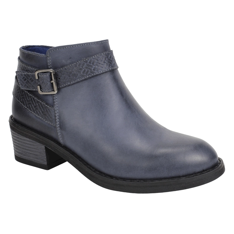 BOTIN PALM CORTO CUERO AZUL MARINO - 3
