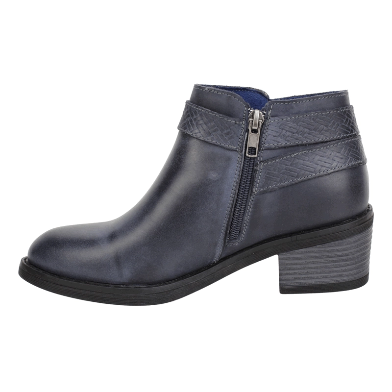 BOTIN PALM CORTO CUERO AZUL MARINO - 4