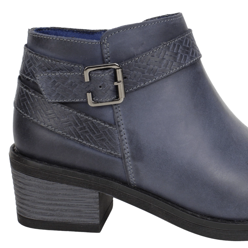BOTIN PALM CORTO CUERO AZUL MARINO - 5