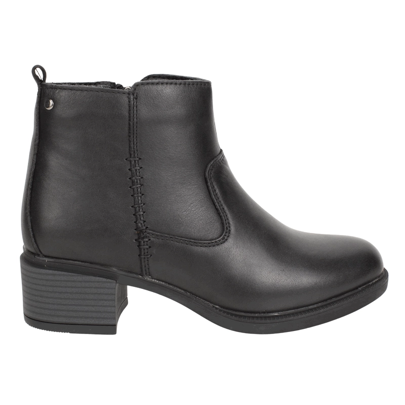 BOTIN PALM COSTURAS CUERO NEGRO - 1
