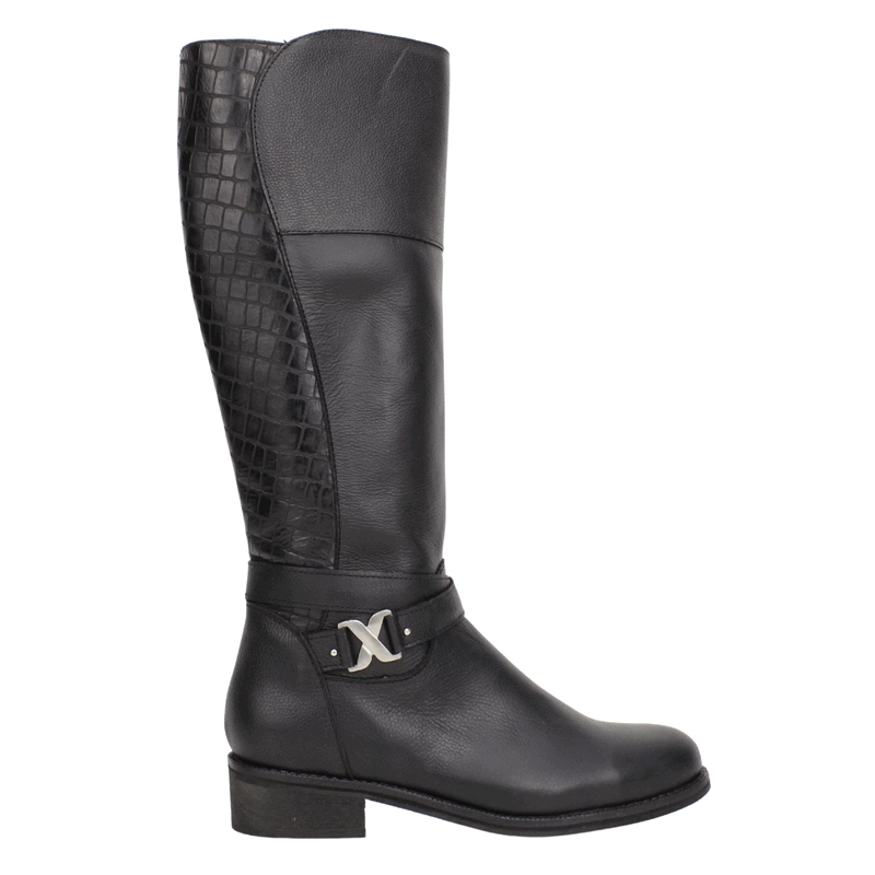 BOTA EXS CUERO LARGA NEGRA - 1