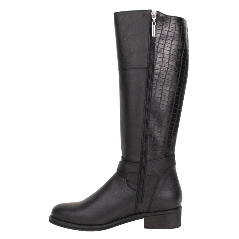 BOTA EXS CUERO LARGA NEGRA - 4