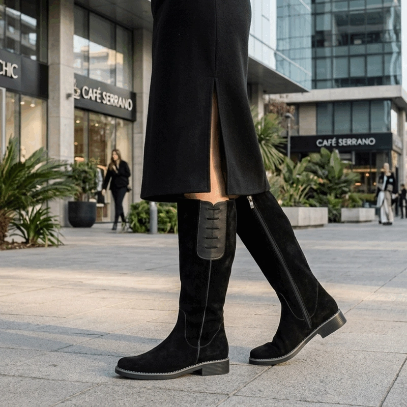 BOTA EXS GAMUZA COSTURA NEGRA - 2