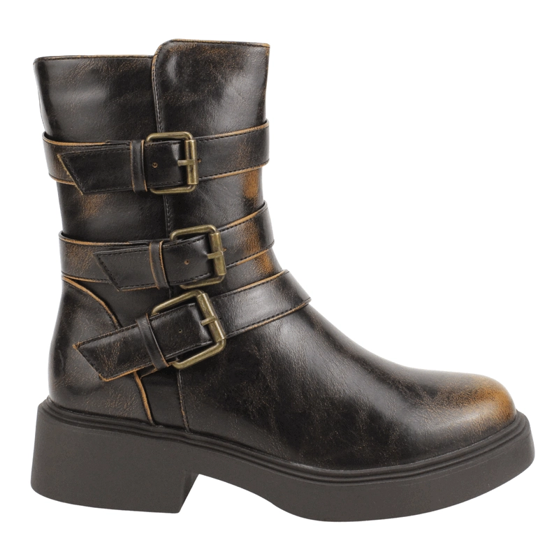 BOTIN NEW WALK MILITAR CORREAS CAFE - 1