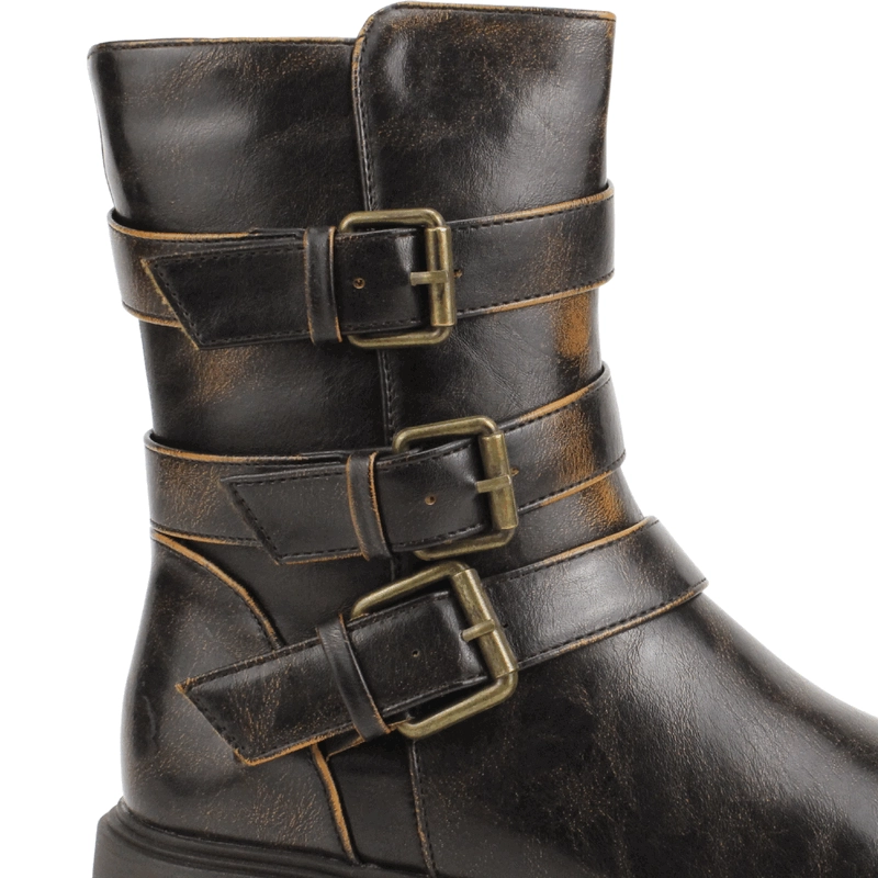 BOTIN NEW WALK MILITAR CORREAS CAFE - 5