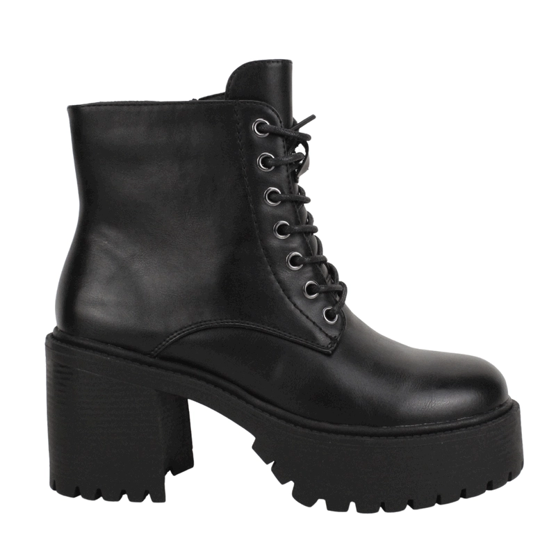 BOTIN NEW WALK PLATAFORMA MILI NEGRO - 1
