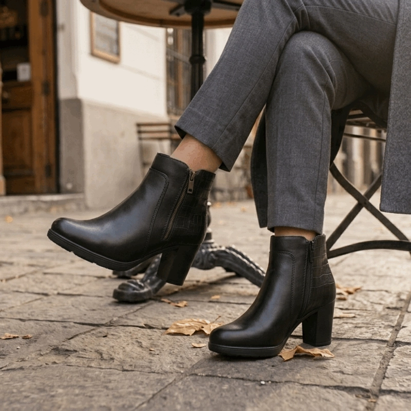 BOTIN NEW WALK FORMAL REPTIL NEGRO - 2