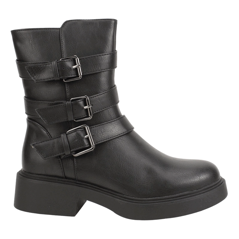 BOTIN NEW WALK MILITAR CORREAS NEGRO - 1
