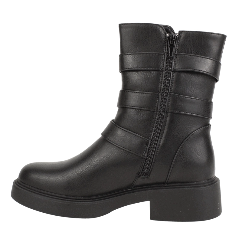 BOTIN NEW WALK MILITAR CORREAS NEGRO - 4