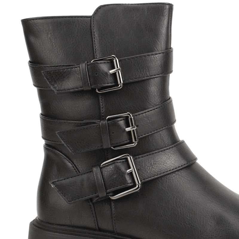 BOTIN NEW WALK MILITAR CORREAS NEGRO - 5