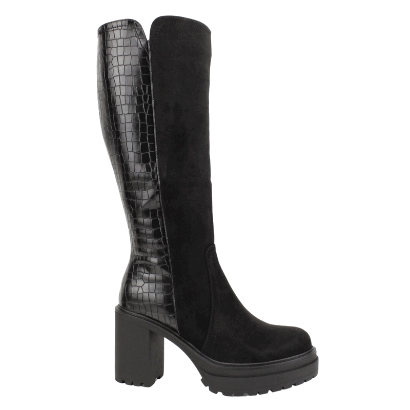 BOTA NEW WALK PLATAFORMA REPTIL NEGRA - 1
