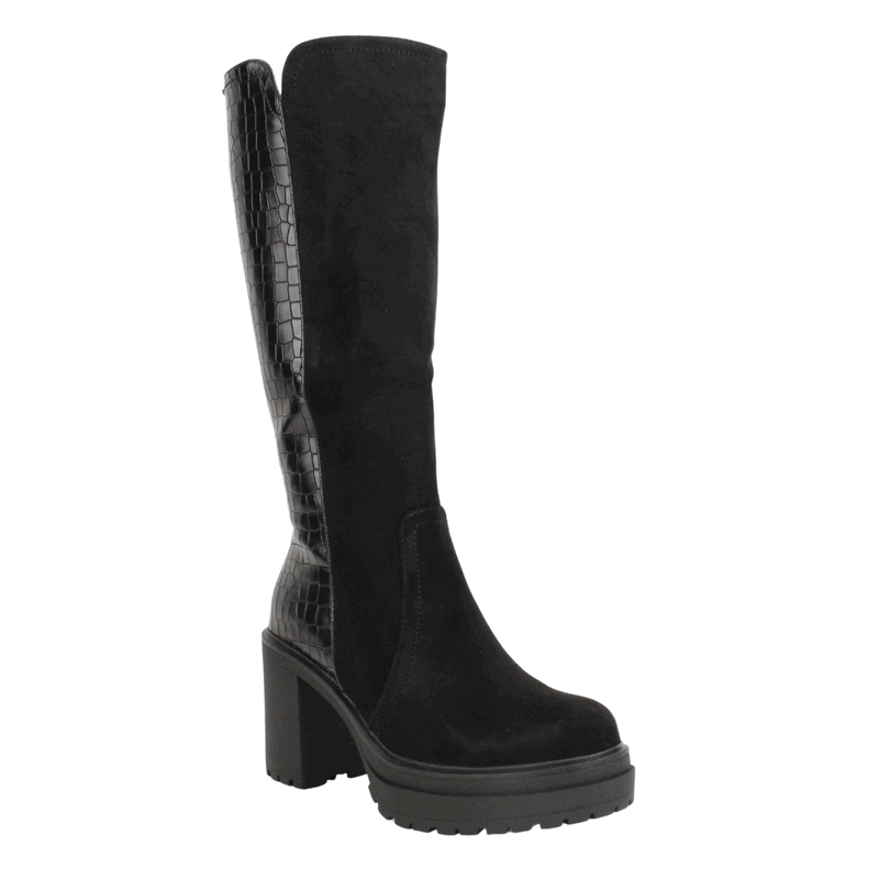 BOTA NEW WALK PLATAFORMA REPTIL NEGRA - 3