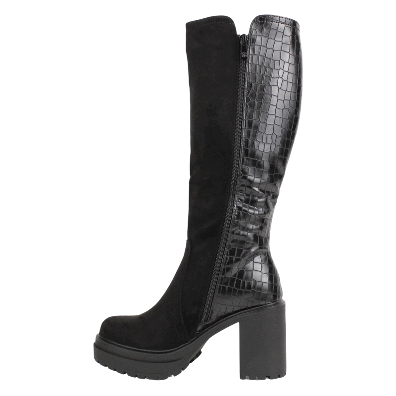 BOTA NEW WALK PLATAFORMA REPTIL NEGRA - 4