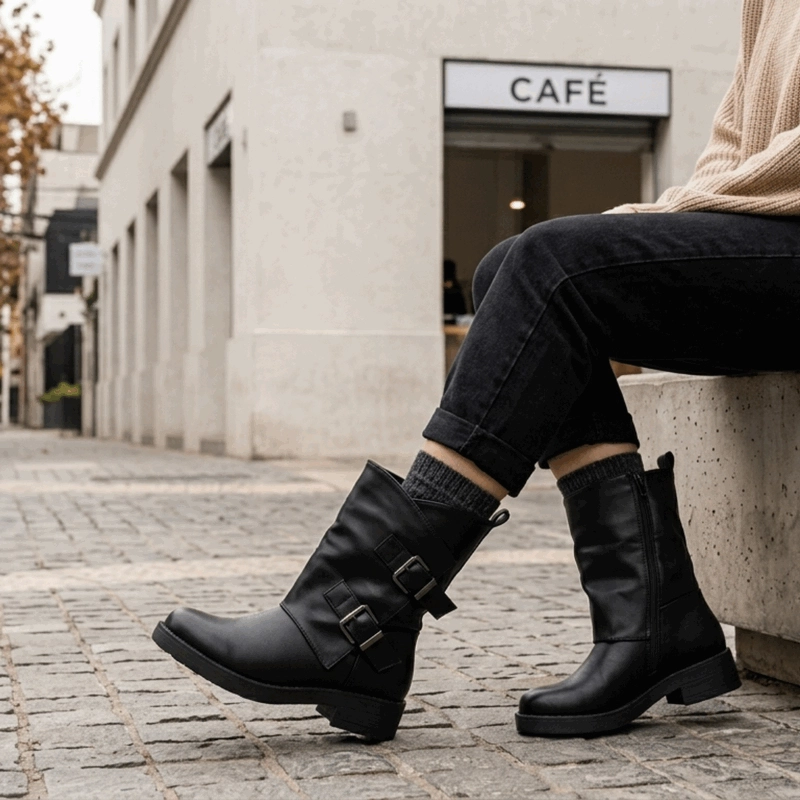BOTA NEW WALK BIKER CORTA NEGRA - 2
