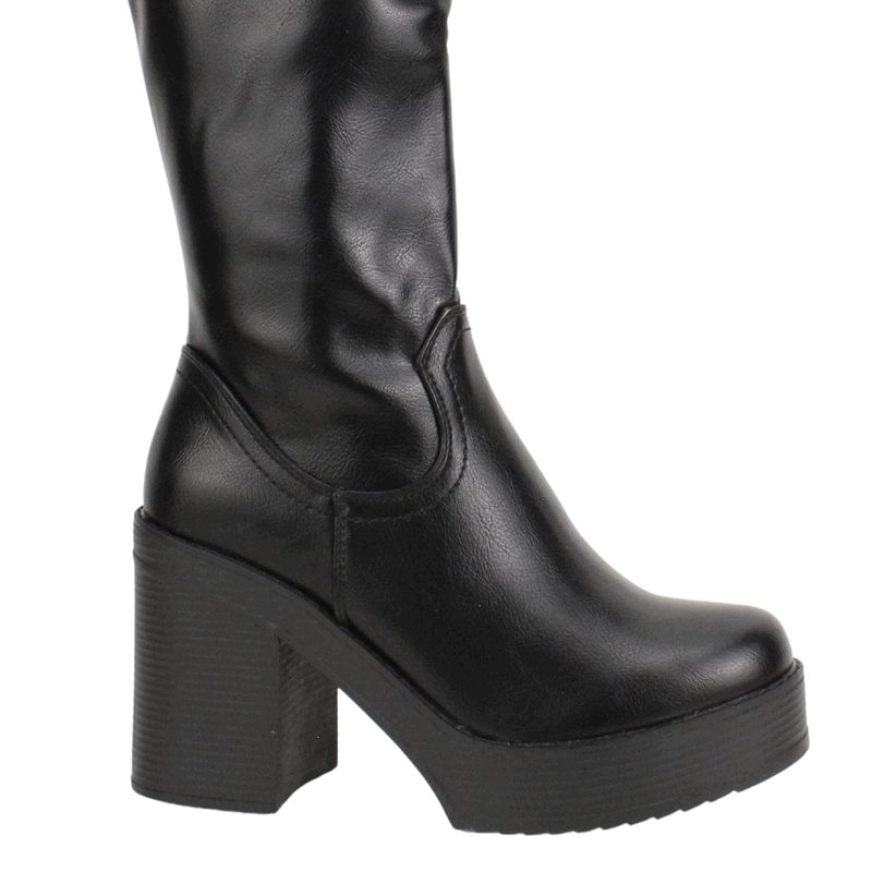 BOTA NEW WALK PLATAFORMA LARGA NEGRA - 5