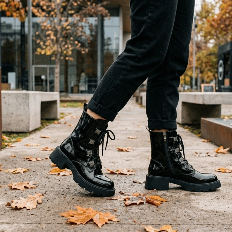 BOTIN AGGRESSIV MILITAR PLATAFORMA NEGRO - 2
