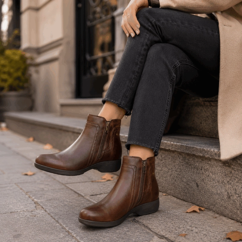 BOTIN PALM CUERO DOTS CAFE - 2