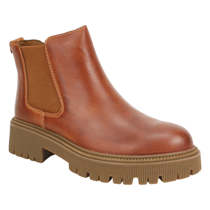 BOTIN PALM CUERO ELASTICO CAMEL - 6