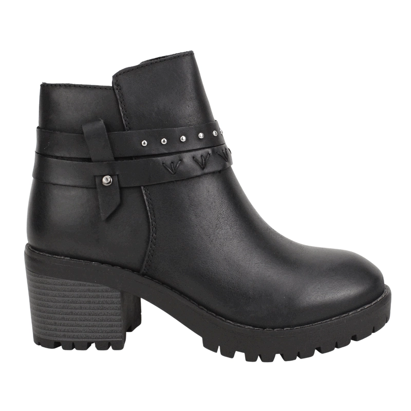 BOTIN PALM CUERO CORREAS NEGRO - 1