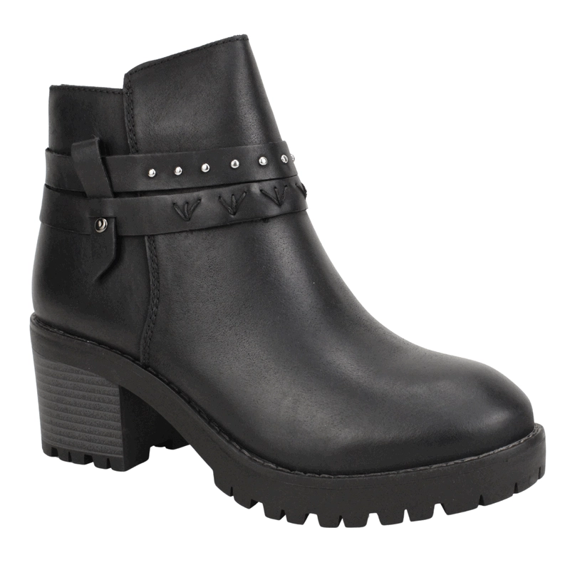 BOTIN PALM CUERO CORREAS NEGRO - 3