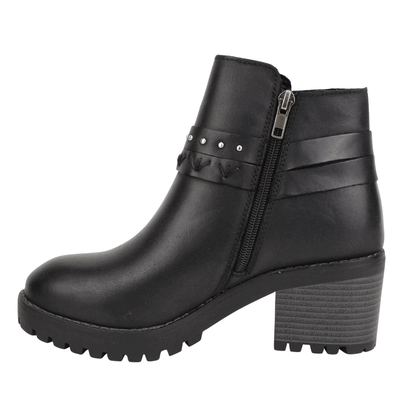 BOTIN PALM CUERO CORREAS NEGRO - 4
