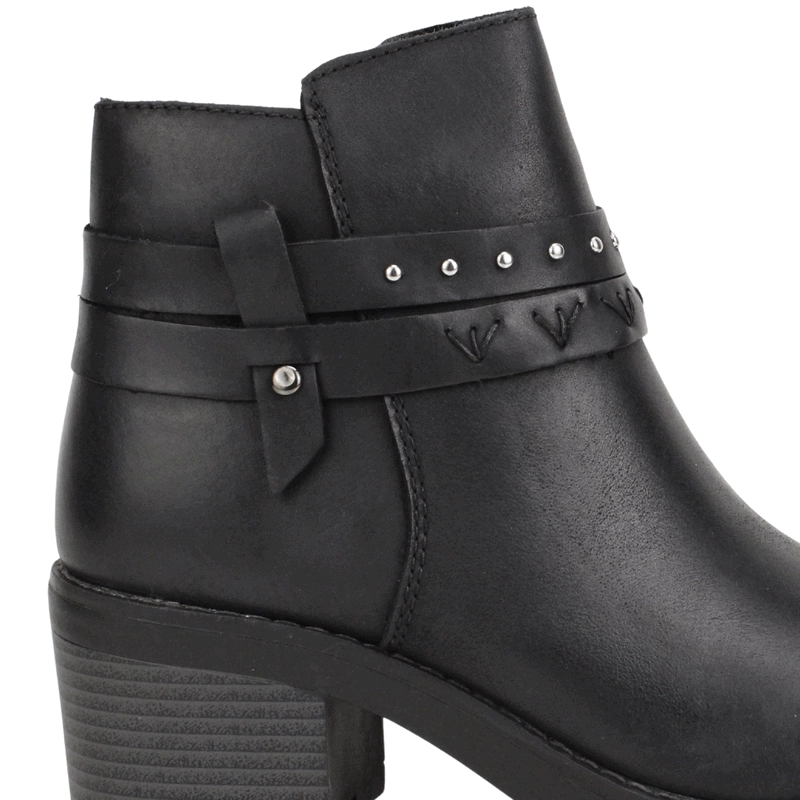 BOTIN PALM CUERO CORREAS NEGRO - 5