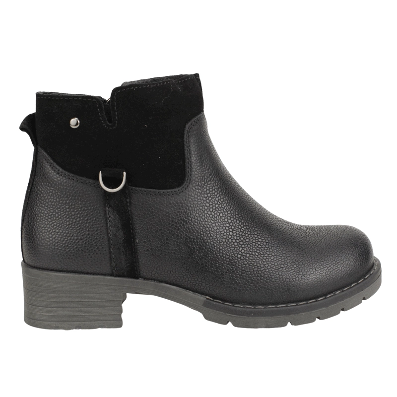 BOTIN PALM CUERO TEXTURAS SUEY NEGRO - 1