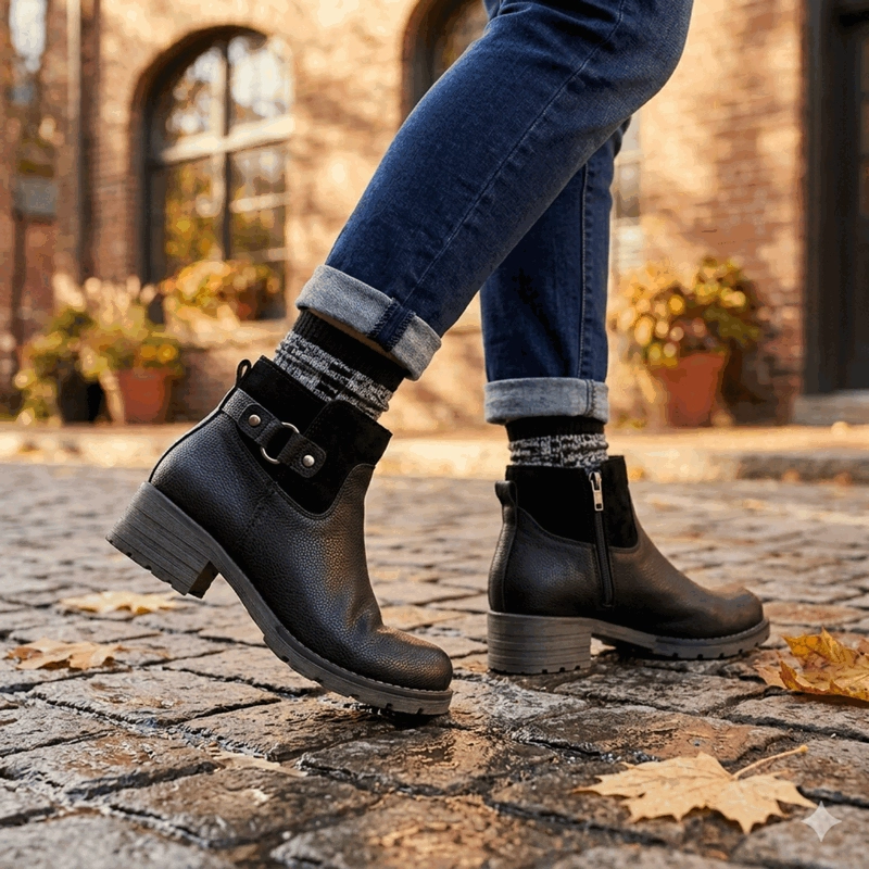 BOTIN PALM CUERO TEXTURAS SUEY NEGRO - 2