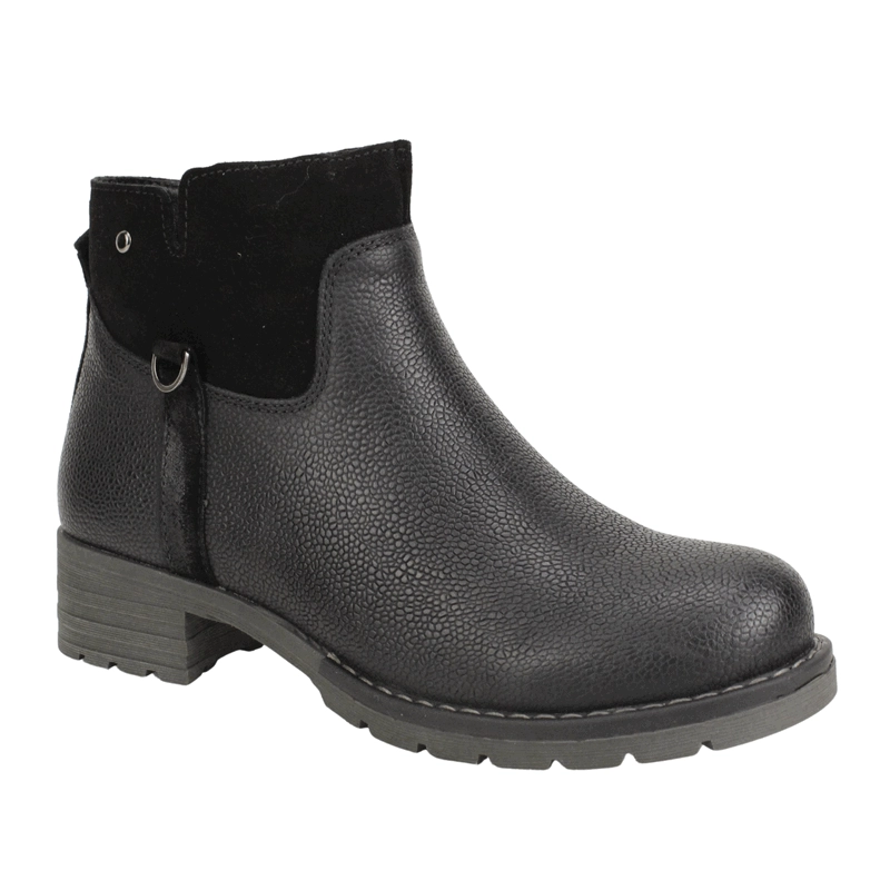 BOTIN PALM CUERO TEXTURAS SUEY NEGRO - 3