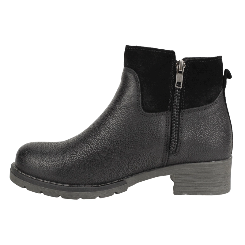 BOTIN PALM CUERO TEXTURAS SUEY NEGRO - 4