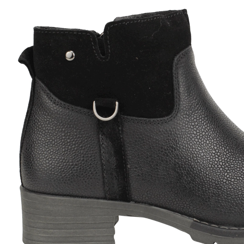 BOTIN PALM CUERO TEXTURAS SUEY NEGRO - 5