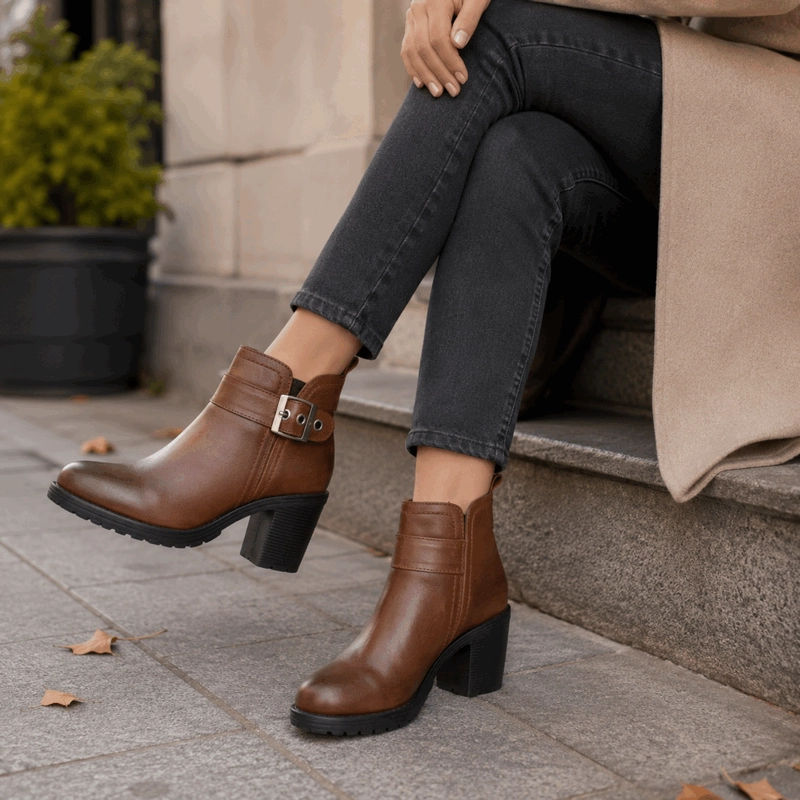 BOTIN PALM CUERO CORREA MARRON - 2