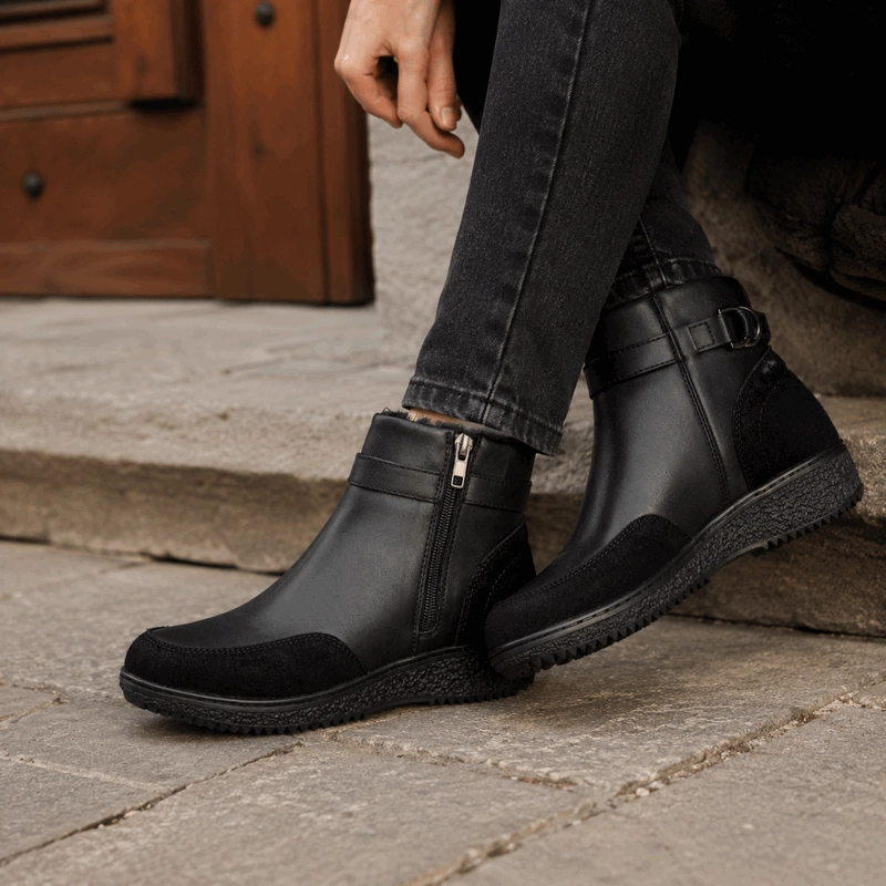 BOTIN PALM CUERO CHIPORRO NEGRO - 2
